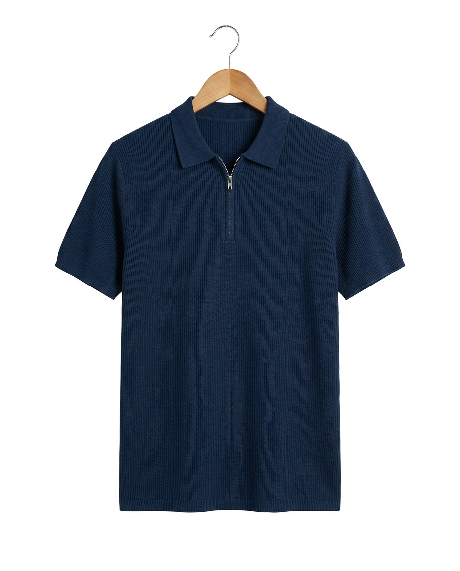 HERITAGE&Co. MENTON ハーフジップニットポロ ネイビー 商品画像