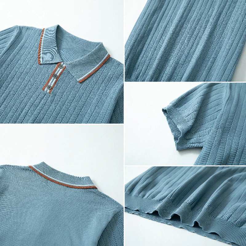 オールドマネー ニットポロ メンズ 半袖 POSITANO | HERITAGE&Co.