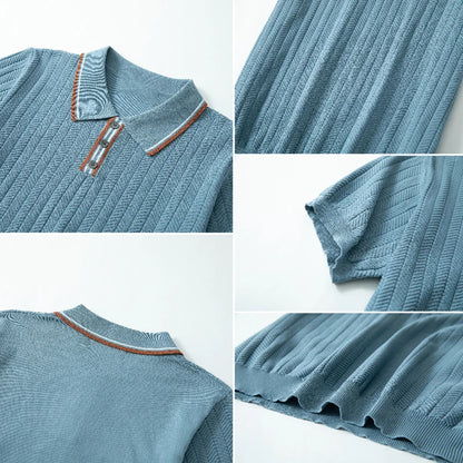 オールドマネー ニットポロ メンズ 半袖 POSITANO | HERITAGE&Co.