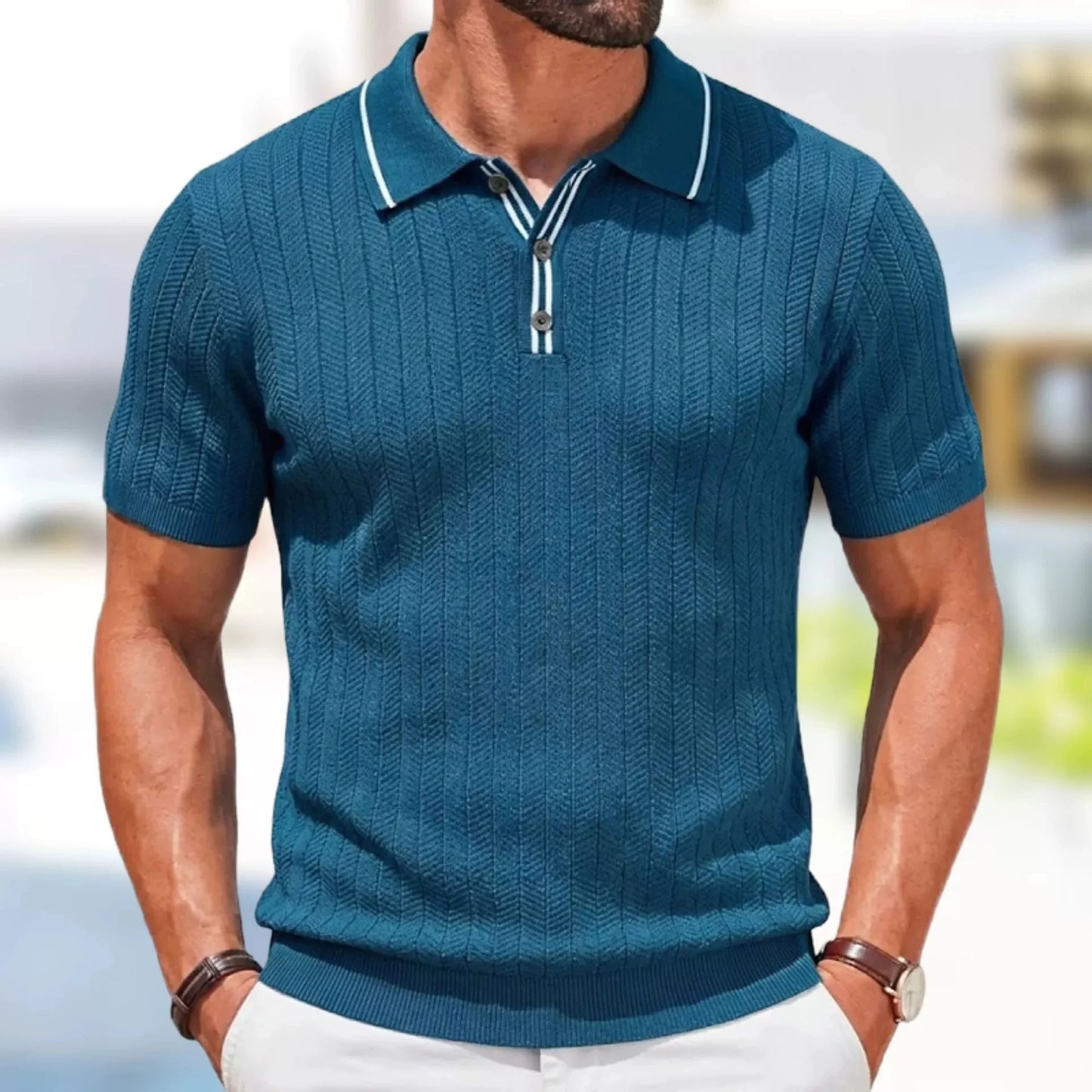 オールドマネー ニットポロ メンズ 半袖 POSITANO | HERITAGE&Co.