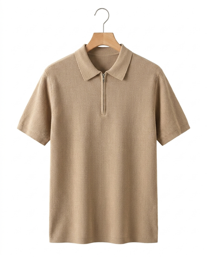 HERITAGE&Co. MENTON ハーフジップニットポロ アプリコット 商品画像