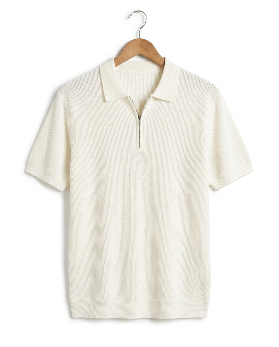 HERITAGE&Co. MENTON ハーフジップニットポロ ホワイト 商品画像