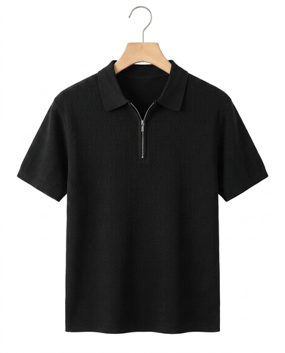 HERITAGE&Co. MENTON ハーフジップニットポロ ブラック 商品画像