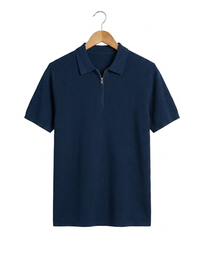 HERITAGE&Co. MENTON ハーフジップニットポロ ネイビー 商品画像